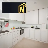 Xưởng Nội Thất Ngọc Thịnh Long Tân - Tủ bếp gỗ Melamine hiện đại , đa năng - TBNT14